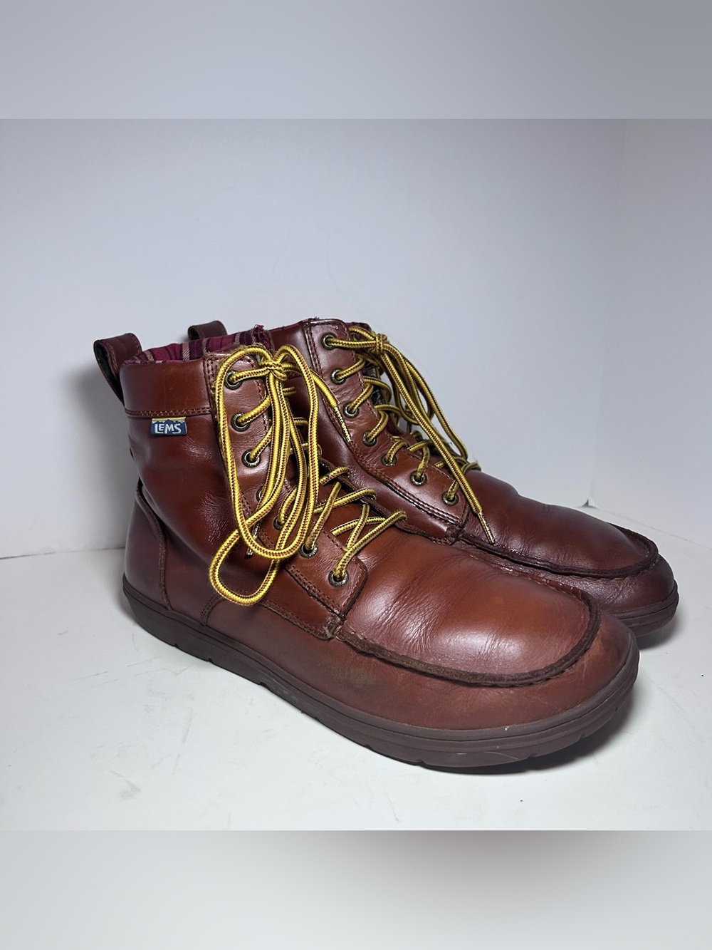 Lems Boulder Boot Leather Boots Men’s 12 Russet Brown